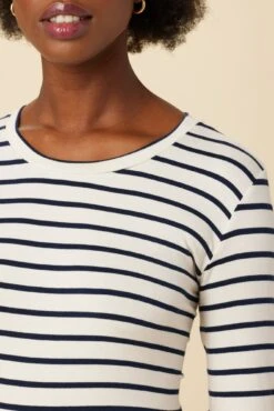 Berkeley Long Sleeve Dream Knit Tee - Marine Stripe -AGOLDE || CITIZENS OF HUMANITY Sales 21 0108 Long Sleeve Berkeley Marine Stripe 4