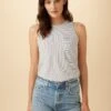 Sadie Tencel Slub Tank - Gigi White Stripe -AGOLDE || CITIZENS OF HUMANITY Sales 21 7951 Sadie Gigi Stripe White 1