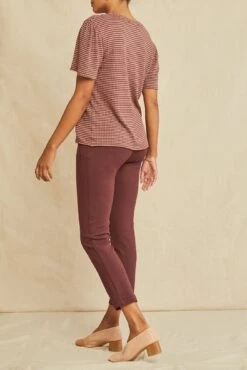 Odilia Scallop Knit Tee - Maple Quartz Stripe -AGOLDE || CITIZENS OF HUMANITY Sales 2304 Odilia Scallop Maple Quartz 3970 web bfba2507 8777 453d 9919 a5a168346096