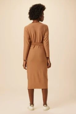 Russo Luxe Fleece Dress - Camel -AGOLDE || CITIZENS OF HUMANITY Sales 28 0050R1 Russo Camel 3