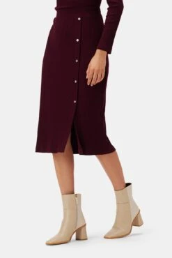 Gadot Paris Rib Skirt - Plum -AGOLDE || CITIZENS OF HUMANITY Sales 3800R1 Lux Turtleneck Plum 2