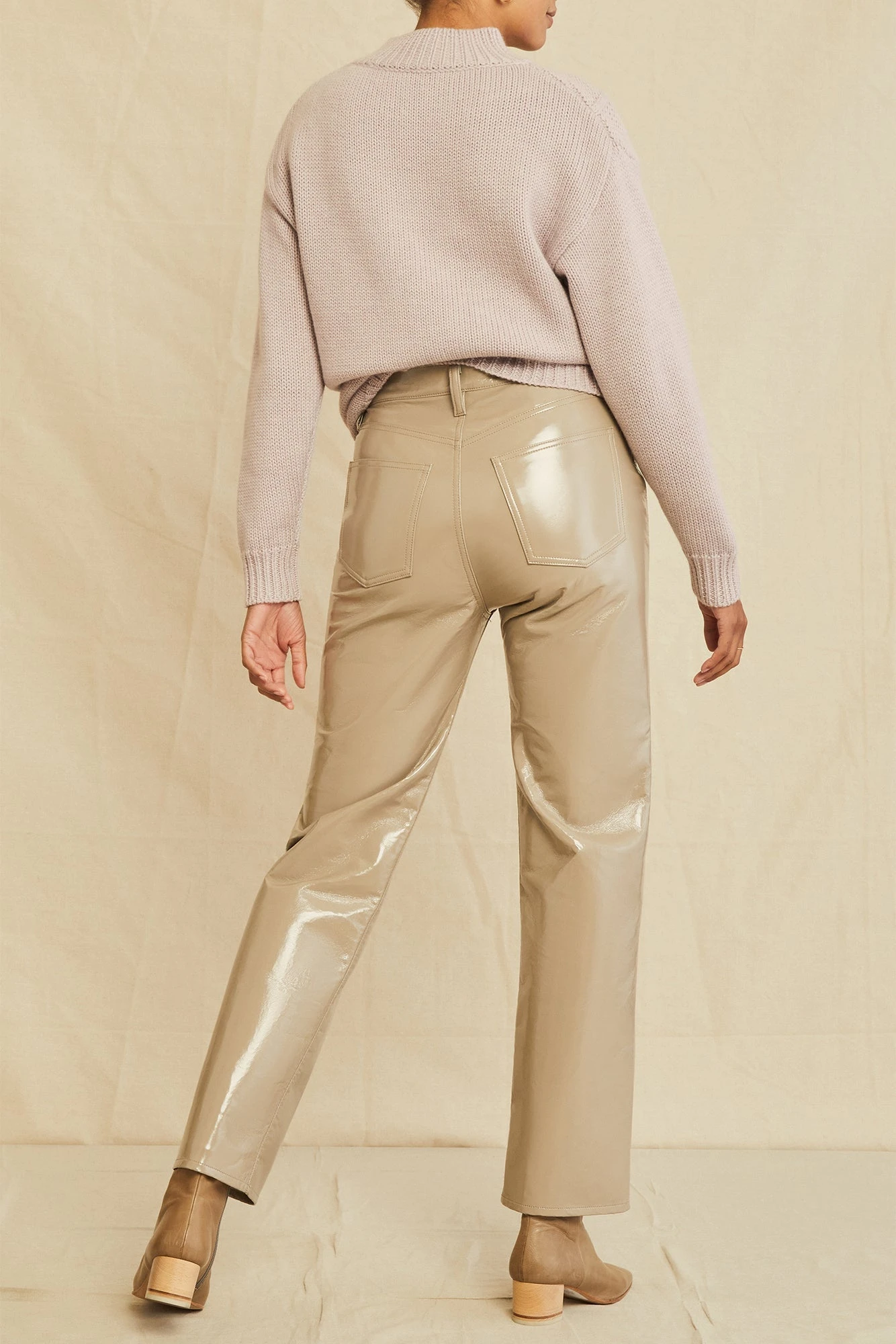 AGOLDE Recycled Leather 90s Pinch Waist Jean - Quail Patent 5 AGOLDE Recycled Leather 90s Pinch Waist Jean - Quail Patent - Image 3