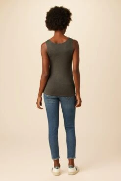 Iris Dream Knit Tank - Anthracite -AGOLDE || CITIZENS OF HUMANITY Sales 4012 Iris Scoop Neck Tank Anthracite 3