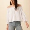 Valerie Off-Shoulder Cotton Blouse - White -AGOLDE || CITIZENS OF HUMANITY Sales 4030 Valerie White 1