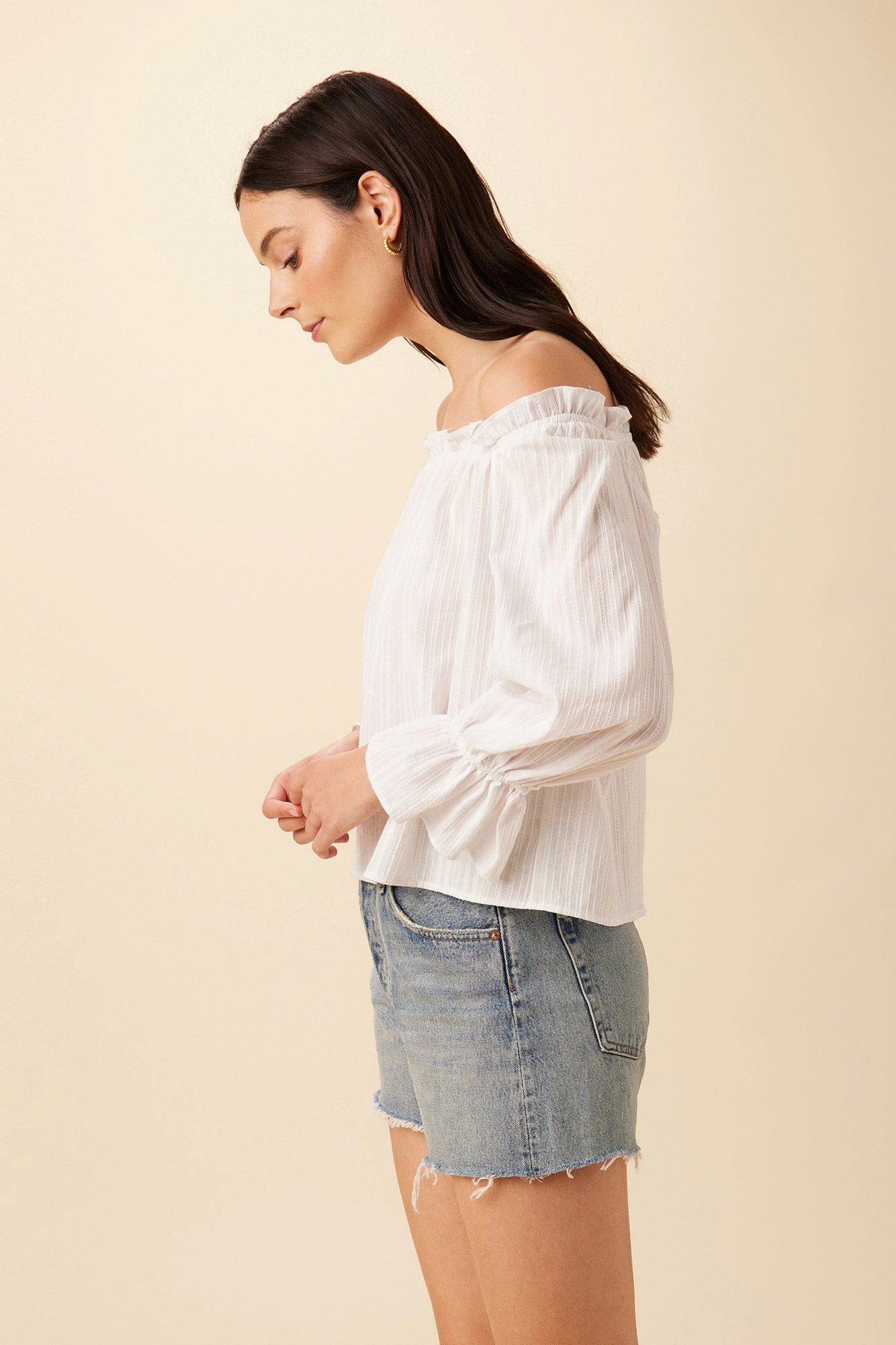 Valerie Off-Shoulder Cotton Blouse - White 4 Valerie Off-Shoulder Cotton Blouse - White - Image 2