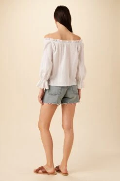 Valerie Off-Shoulder Cotton Blouse - White 8 Valerie Off-Shoulder Cotton Blouse - White -AGOLDE || CITIZENS OF HUMANITY Sales 4030 Valerie White 3