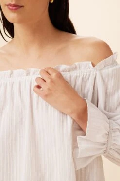 Valerie Off-Shoulder Cotton Blouse - White 9 Valerie Off-Shoulder Cotton Blouse - White -AGOLDE || CITIZENS OF HUMANITY Sales 4030 Valerie White 4