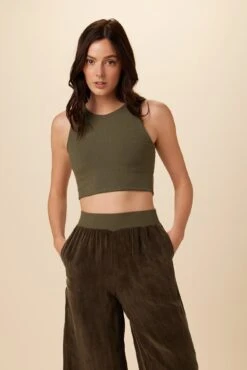 Katrina Paris Rib Tank - Calla Green