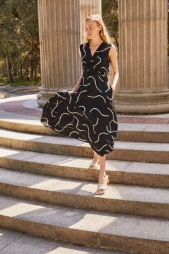 Olive Viscose Crepe Dress - Waves -AGOLDE || CITIZENS OF HUMANITY Sales 7540 Olive Crepe Waves 10872