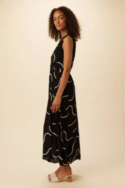 Olive Viscose Crepe Dress - Waves -AGOLDE || CITIZENS OF HUMANITY Sales 7540 Olive Crepe Waves 2