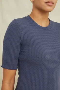 Mylene Pointelle Rib Dress - Pacific Blue -AGOLDE || CITIZENS OF HUMANITY Sales 7550MylenePacificBlue 1125 web b4451383 256e 402b 8988 08b6e29ddf91