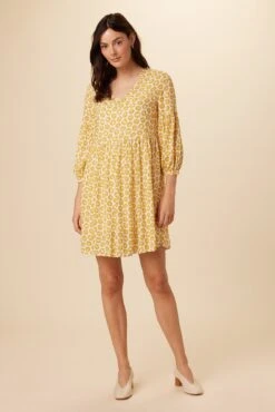 Shailene Ecovero Dress - Calico Sunflower