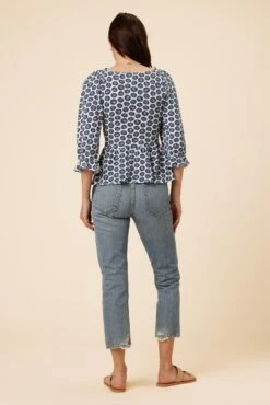 Berenice Reverie Knit Blouse - Calico Navy -AGOLDE || CITIZENS OF HUMANITY Sales 7920 Berenice Calico Navy 3