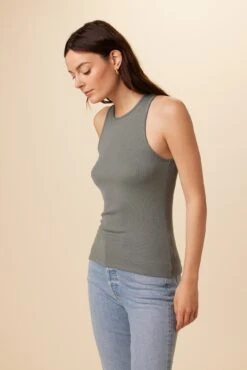 Jillian Dream Rib Tank - Moss -AGOLDE || CITIZENS OF HUMANITY Sales 7928 Jillian Moss 2