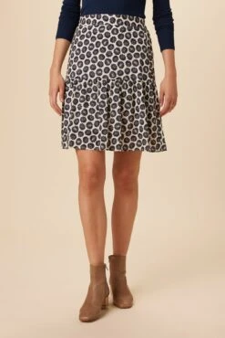 Francesca Ecovero Skirt - Calico Navy