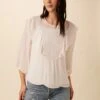 Catalina Cottonseed Cupro Blouse - White -AGOLDE || CITIZENS OF HUMANITY Sales 7938 Catalina White 1