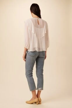 Catalina Cottonseed Cupro Blouse - White -AGOLDE || CITIZENS OF HUMANITY Sales 7938 Catalina White 3