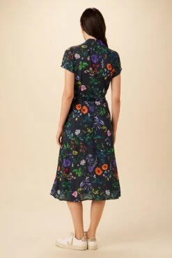 Joyce Ecovero Midi Dress - Stella Floral Navy -AGOLDE || CITIZENS OF HUMANITY Sales 7948 Joyce Stella Navy 3