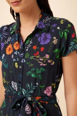 Joyce Ecovero Midi Dress - Stella Floral Navy -AGOLDE || CITIZENS OF HUMANITY Sales 7948 Joyce Stella Navy 4