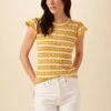 Kelso Organic Cotton Blouse - Ivory And Sunflower -AGOLDE || CITIZENS OF HUMANITY Sales 7954 Kelso Ivory Sunflower 1