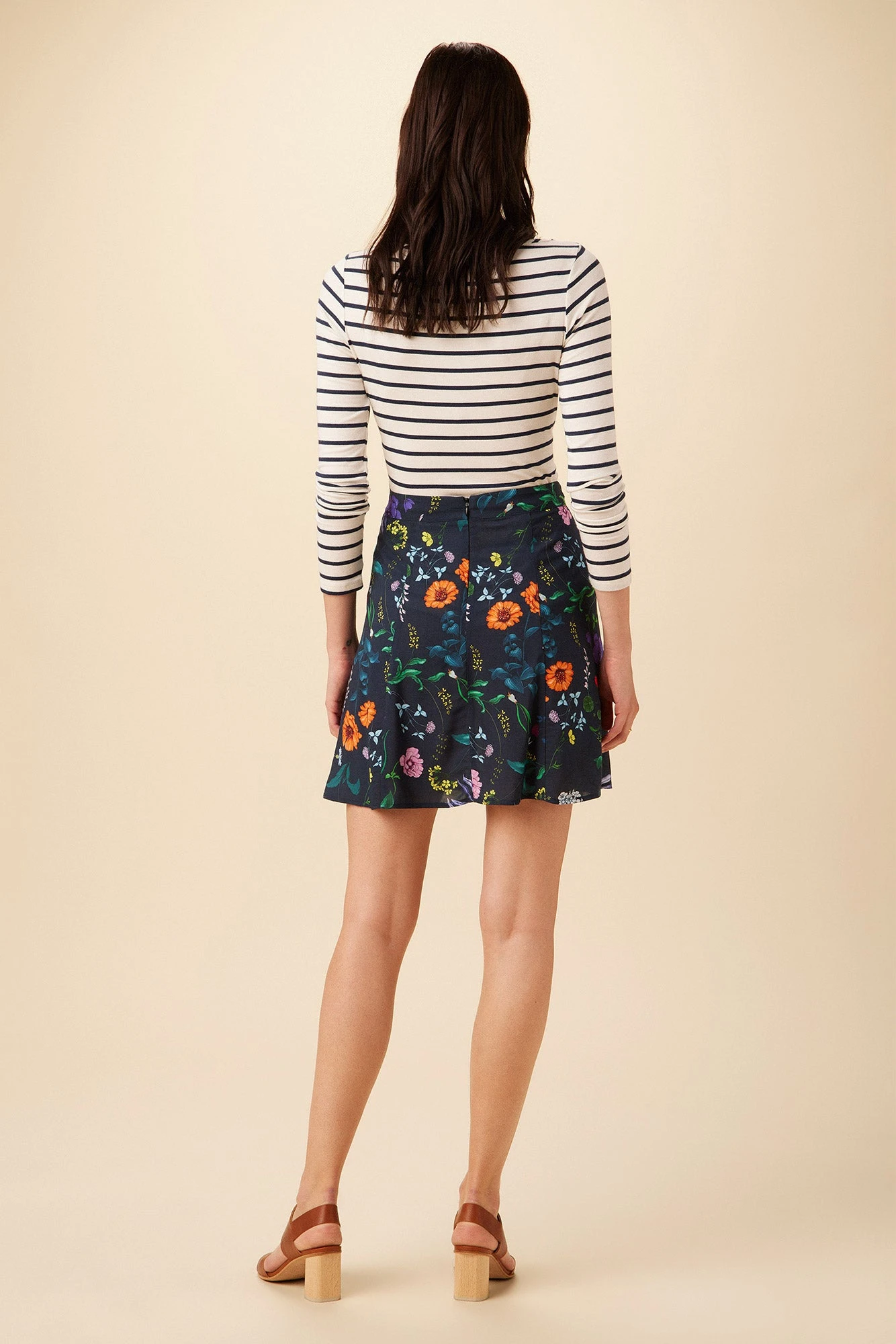 Kendra Ecovero Skirt - Stella Floral Navy 5 Kendra Ecovero Skirt - Stella Floral Navy - Image 3