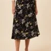 Blaze Washable Silk Wrap Skirt - French Jardin Black -AGOLDE || CITIZENS OF HUMANITY Sales 7965 Blaze Wrap French Jardin Black 1
