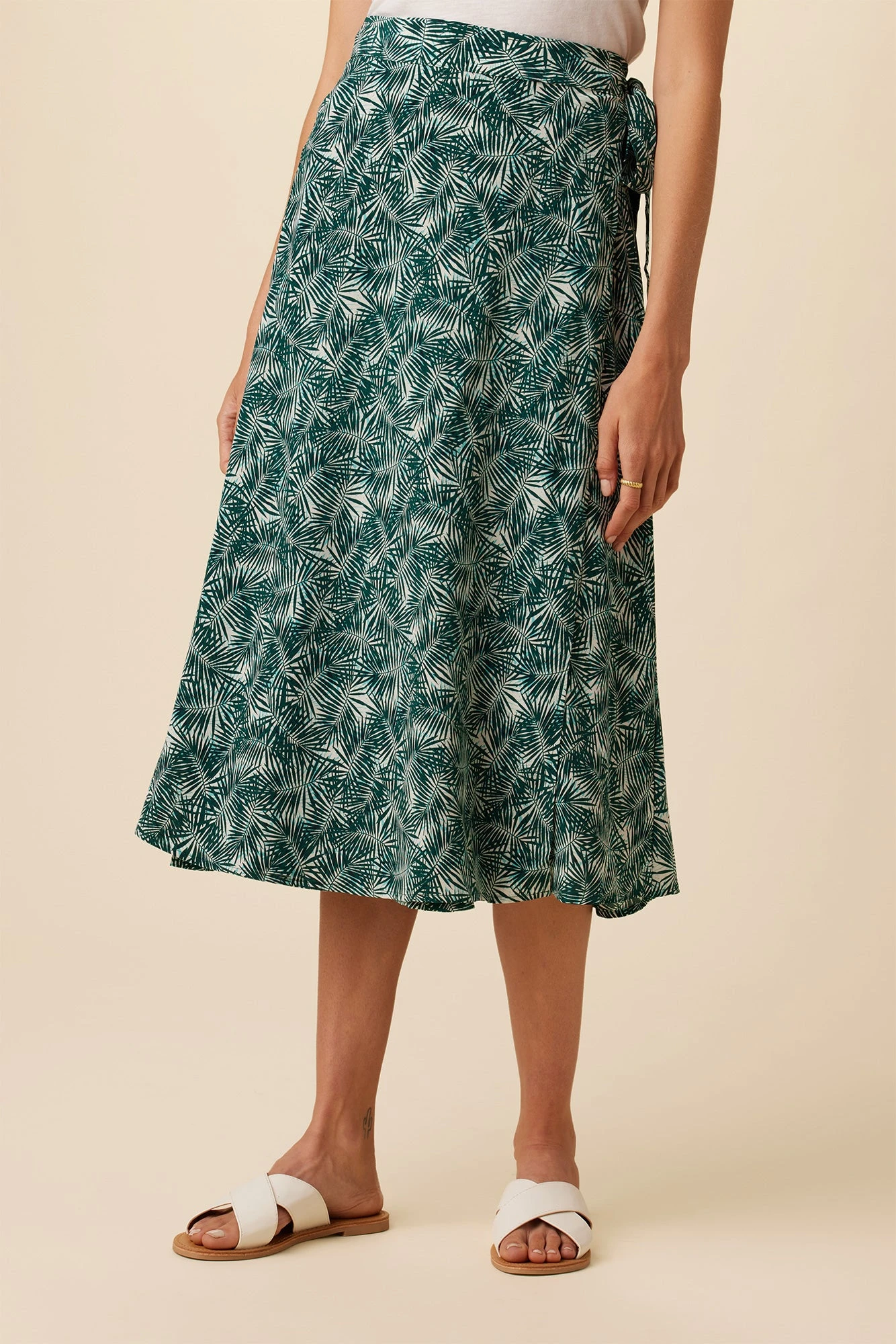 Blaze Washable Silk Wrap Skirt - Green Palm 3 Blaze Washable Silk Wrap Skirt - Green Palm