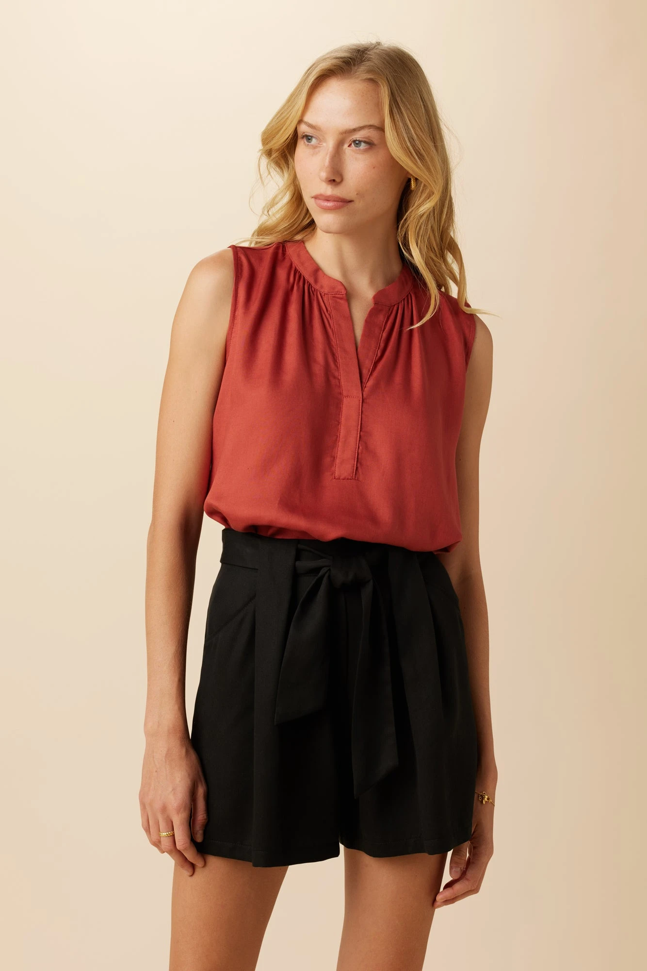 Alicia Tencel Blouse - Red Clay 3 Alicia Tencel Blouse - Red Clay