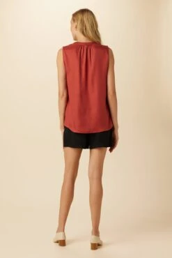 Alicia Tencel Blouse - Red Clay 8 Alicia Tencel Blouse - Red Clay -AGOLDE || CITIZENS OF HUMANITY Sales 7976 Alicia Red Clay 3