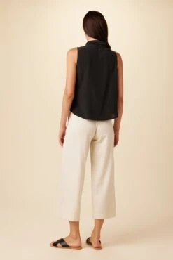 Leyna Washable Silk Blouse - Black -AGOLDE || CITIZENS OF HUMANITY Sales 7983 Leyna Black 3