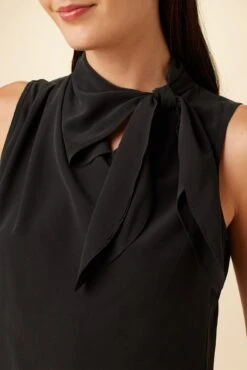 Leyna Washable Silk Blouse - Black -AGOLDE || CITIZENS OF HUMANITY Sales 7983 Leyna Black 4