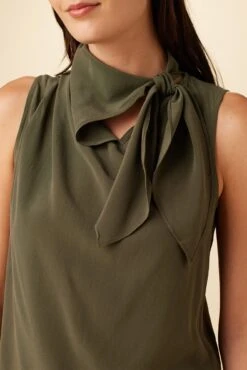 Leyna Washable Silk Blouse - Olive -AGOLDE || CITIZENS OF HUMANITY Sales 7983 Leyna Olive 4