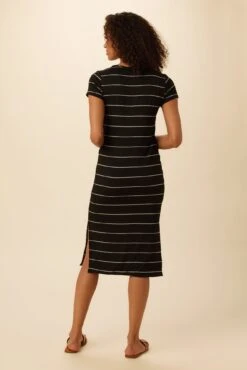 Miley Dream Knit Dress - Havana Stripe Black -AGOLDE || CITIZENS OF HUMANITY Sales 8322 Miley Black Havana Stripe 3