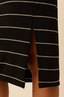 Miley Dream Knit Dress - Havana Stripe Black -AGOLDE || CITIZENS OF HUMANITY Sales 8322 Miley Black Havana Stripe 4