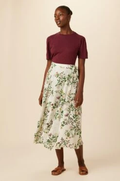 Flora Washable Silk Wrap Skirt - Silverwood Floral -AGOLDE || CITIZENS OF HUMANITY Sales 8327 Flora Silverwood Floral 4