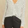 Kaya Washable Silk Blouse - Heart Ivory Navy Print -AGOLDE || CITIZENS OF HUMANITY Sales 8509 Kaya Heart Ivory Navy 3540 web 3db02510 1f9c 4463 977a 927ff7f52da4