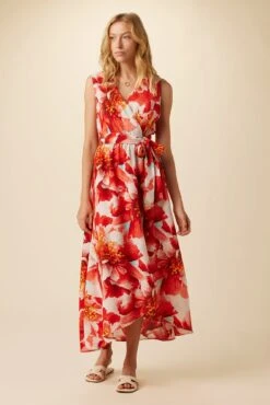 Hanne Washable Silk Maxi Dress - Begonia