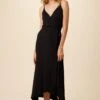Astrida Maxi Wrap Dress - Black -AGOLDE || CITIZENS OF HUMANITY Sales 9321 Astrida Black 1