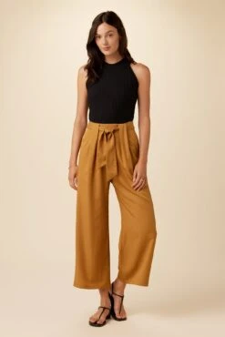 Eldora Tencel Wide Leg Pant - Camel