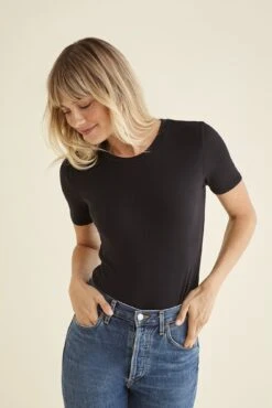 Talin Dream Rib Tee -AGOLDE || CITIZENS OF HUMANITY Sales 9367 Talin Black 1834 web