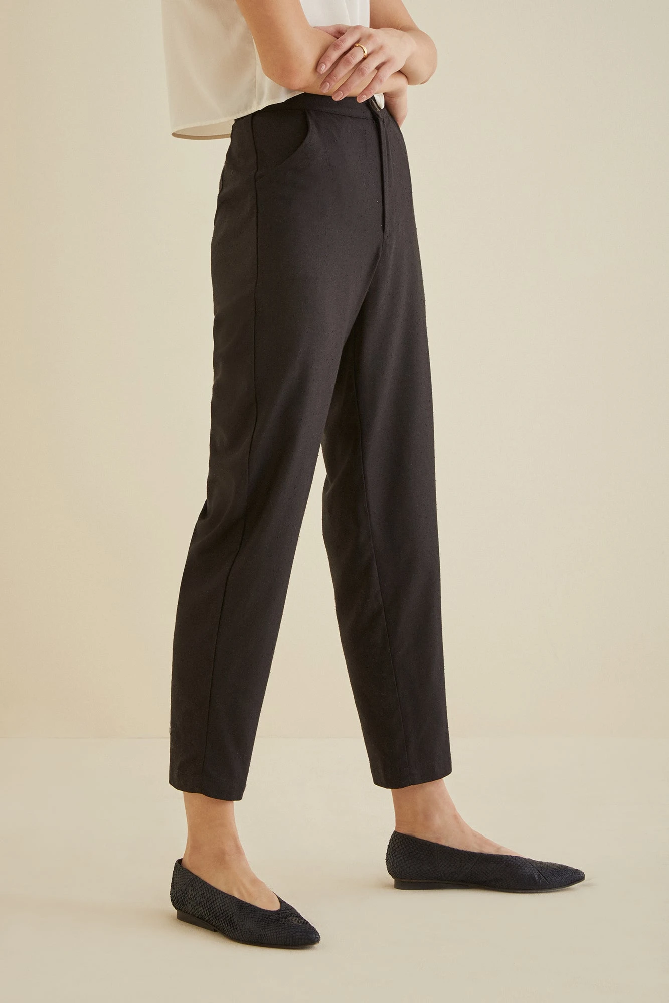 Dava Silk Noil Pants - Navy - ReAmour 6 Dava Silk Noil Pants - Navy - ReAmour - Image 4