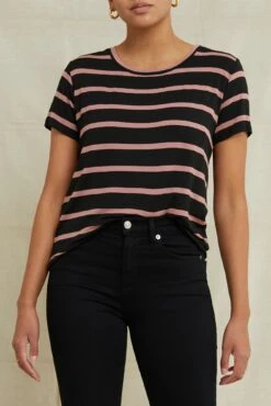 Berkeley Dream Knit Tee - Black And Quartz