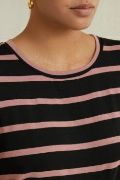 Berkeley Dream Knit Tee - Black And Quartz -AGOLDE || CITIZENS OF HUMANITY Sales 9493SSBerkeleySausalitoBlackQuartzStripe 3321 web 7ff712d4 e623 4a0d 8f7b f64ee53d8532