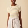 Berkeley Dream Knit Tee - Ivory Sunflower Stripe -AGOLDE || CITIZENS OF HUMANITY Sales 9493 SS Berkeley Harbor Stripe Ivory Sunflower 1