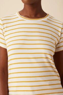 Berkeley Dream Knit Tee - Ivory Sunflower Stripe -AGOLDE || CITIZENS OF HUMANITY Sales 9493 SS Berkeley Harbor Stripe Ivory Sunflower 4