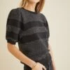 Liza Sweater Tee - Black Texture Stripe -AGOLDE || CITIZENS OF HUMANITY Sales 9666 Liza Black Texture Stripe 2194 web aded9a1a 9927 4307 a30b 97aa808ffbe0