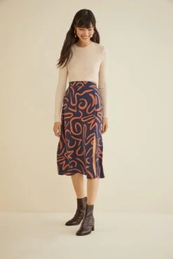 Ollie Midi Skirt - Matisse -AGOLDE || CITIZENS OF HUMANITY Sales 9678 Ollie Silk Matisse Rust 2293 web