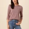 Cecelia Reverie Knit Tee - Maple Rose Stripe -AGOLDE || CITIZENS OF HUMANITY Sales 9819 Cecelia Paris Stripe Maple Rose 1