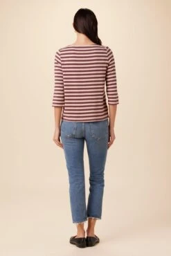Cecelia Reverie Knit Tee - Maple Rose Stripe -AGOLDE || CITIZENS OF HUMANITY Sales 9819 Cecelia Paris Stripe Maple Rose 3