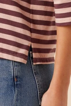 Cecelia Reverie Knit Tee - Maple Rose Stripe -AGOLDE || CITIZENS OF HUMANITY Sales 9819 Cecelia Paris Stripe Maple Rose 4